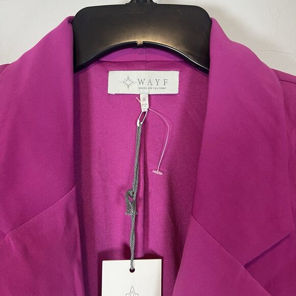 NWT WAYF Women Romee Feather Trim Sleeve One Button Blazer Jacket Size S Pink - Picture 4 of 7